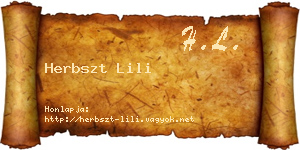 Herbszt Lili névjegykártya